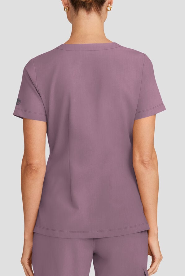 Healing Hands Quest Women's 1-Pocket STRETCH Tuck In V-Neck Scrub Top - Elderberry - 4