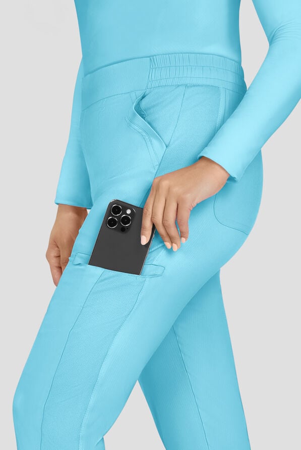 Pantal&oacute;n m&eacute;dico koi Lite&trade; Chessa con piernas rectas y 6 bolsillos para mujer - Sky - 3