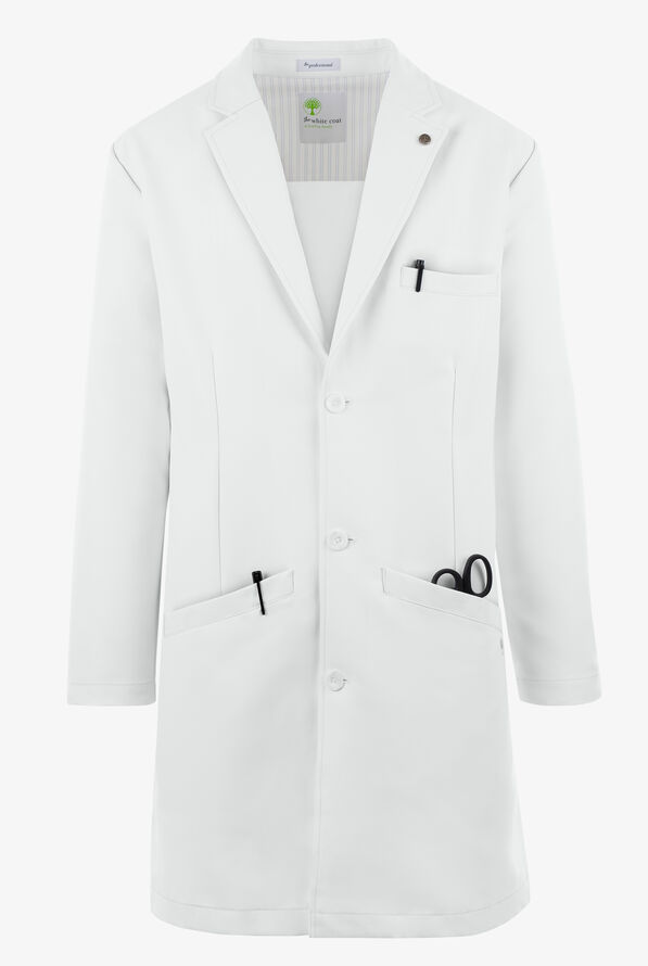 Healing Hands White Coat Professional Men's 39" 5-Pocket Lab Coat - White - 1