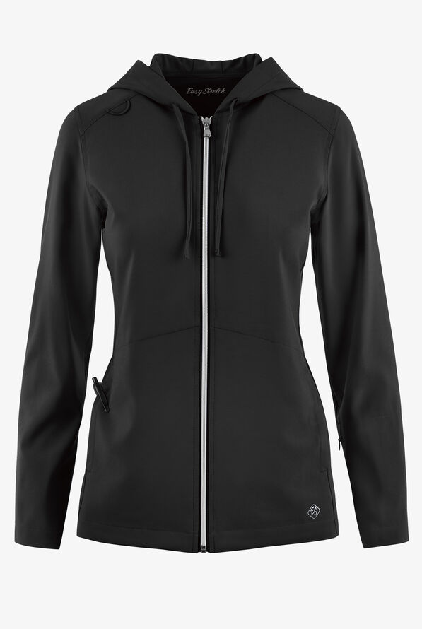 Sudadera médica Easy STRETCH Selena con cremallera y 5 bolsillos para mujer - Onyx Black - 1