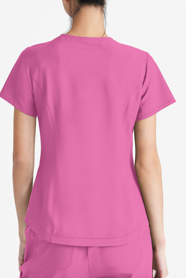 Grey's Anatomy by Barco Evolve STRETCH Rhythm Women's 2-Pocket V-Neck Scrub Top - Twilight Mauve - 3