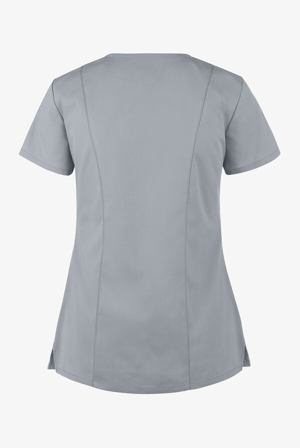 Dickies EDS Signature Women's 6-Pocket Contemporary Fit V-Neck Scrub Top - Grey - 2