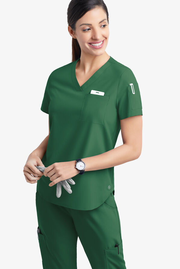 Easy STRETCH Chloe One VNeck TuckIn Top, Fashion Scrubs
