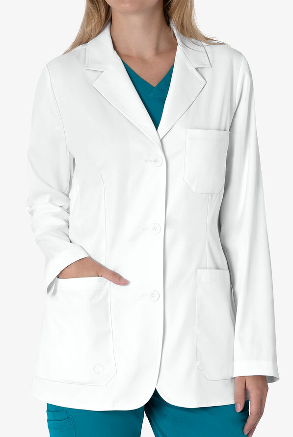 Healing Hands White Coat Minimalist Women's 29" 5-Pocket STRETCH Lab Coat - White - 2