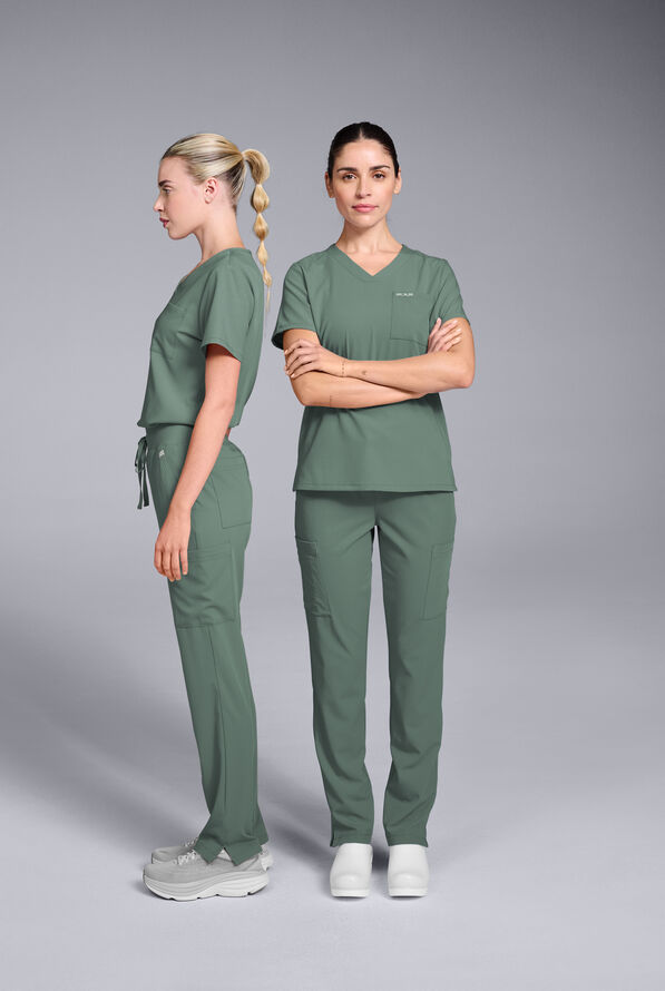 Hypothesis Women's Base 7-Pocket Straight Leg Cargo Scrub Pant - Olive - 2
