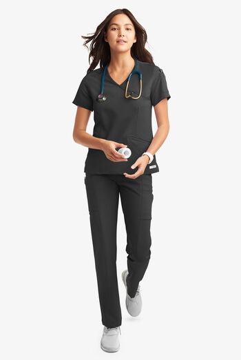 Butter-Soft Women's 5-Pockets Faux Wrap Scrub Top **Slightly IRREGULAR**