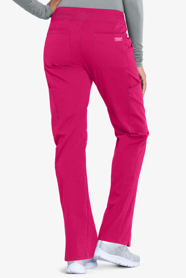 Cherokee Workwear Professionals Women's 6-Pocket STRETCH Pull-On Scrub Pants - Electric Pink - 2