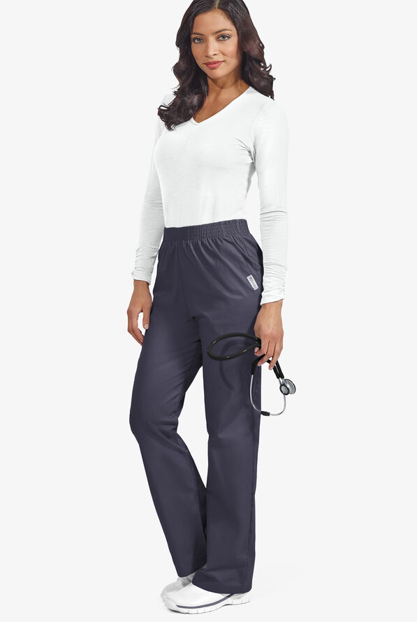 UA Best Buy Scrubs Women's 2-Pocket Elastic Waist Pants - Granite - 2