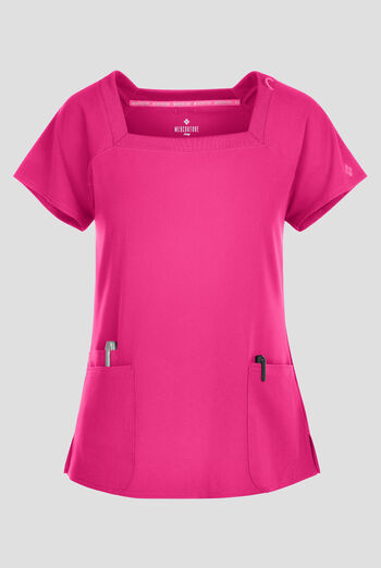 Blusa m&eacute;dica Med Couture Amp STRETCH con cuello cuadrado y 3 bolsillos para mujer
