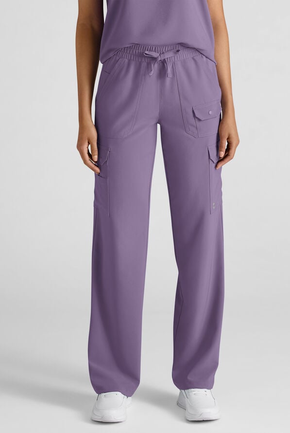 Easy STRETCH Ayo Women's 10-Pocket Cargo Scrub Pants - Purple Dusk - 1