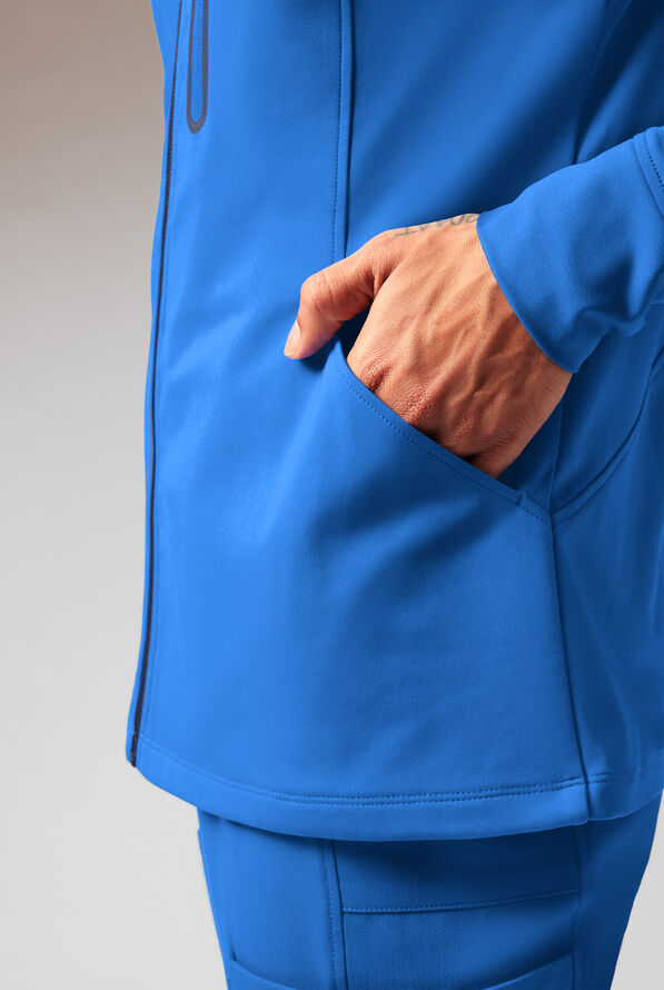 Hypothesis Super-Dermal Women’s Zip Front Multi-Pocket Scrub Jacket - Royal/Navy - 11