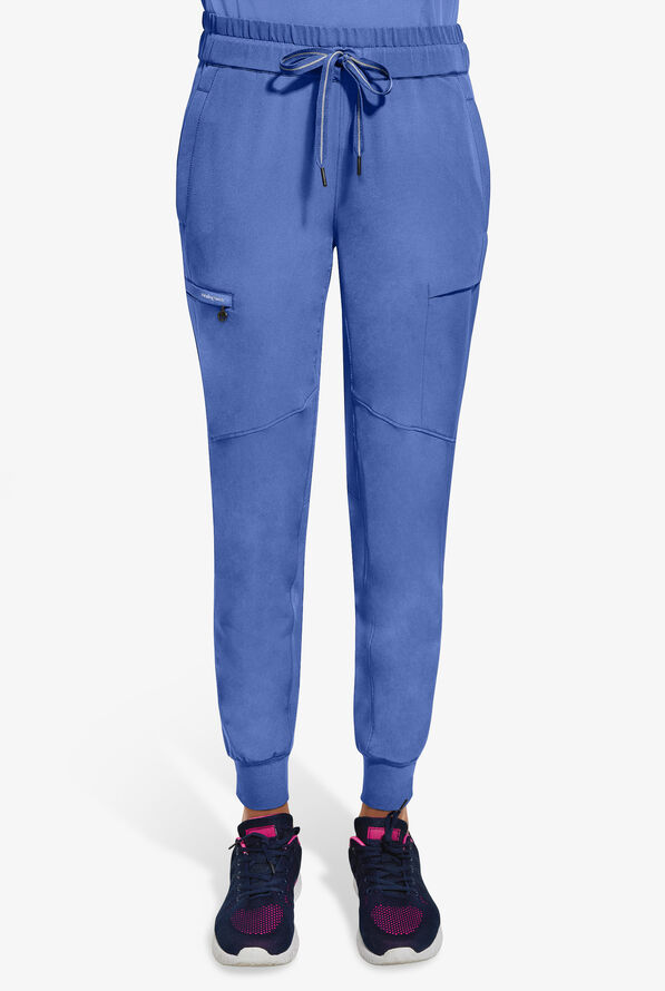 Healing Hands 360 Naya Women's 6-Pocket STRETCH Elastic Jogger Drawstring Scrub Pants - Ceil Blue - 1