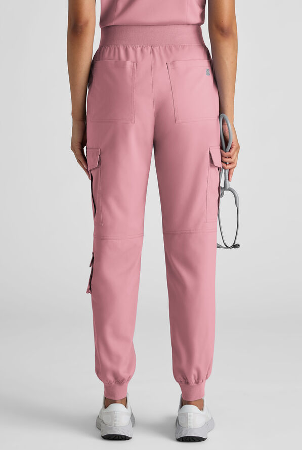 Butter-Soft STRETCH FLXTEK+ Women's 8-Pocket Cargo Jogger Scrub Pant - Tall - Cosmo Pink - 7