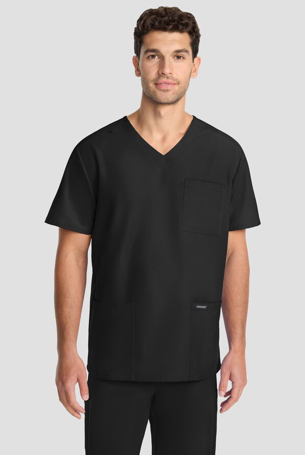 Camisa m&eacute;dica Cherokee Workwear Originals Ultra con cuello en V y 3 bolsillos para hombre - Black - 2