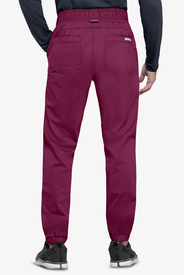 Cherokee Workwear Revolution Men's 5-Pocket STRETCH Jogger Scrub Pants - Wine - 2
