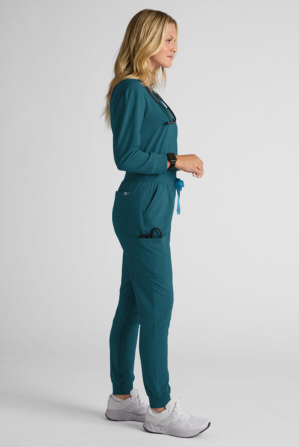 Easy STRETCH Women's Scrub Set - Caribbean Blue - 3