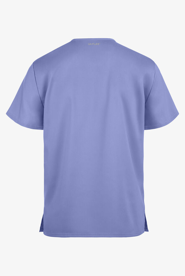 UA Flex2 Unisex 5-Pocket V-Neck STRETCH Scrub Top - Ceil Blue - 3