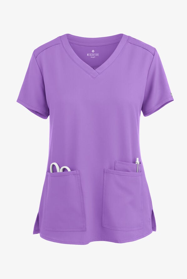 Med Couture Insight Women's 3-Pocket V-Neck Scrub Top - Gumdrop - 1