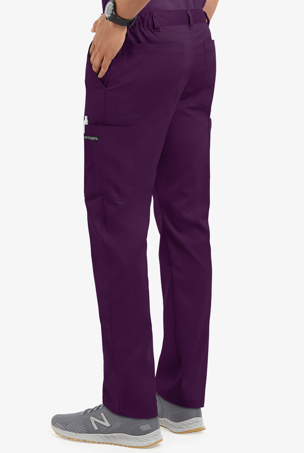 Advantage STRETCH Men's 8-Pocket Cargo Scrub Pants - Eggplant - 4