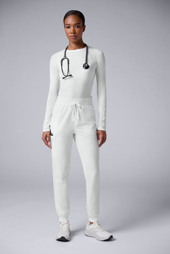 Hypothesis Women's Base 6-Pocket Jogger Scrub Pant - White - 6