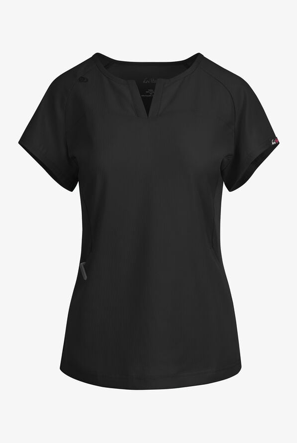 koi Lite™ Lilias Women's 2-Pocket Sweetheart Notch Neck Scrub Top - Black - 1