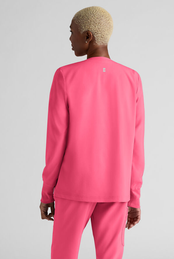 Chaqueta médica Easy STRETCH con botones a presión y 3 bolsillos para mujer - Strawberry Fizz - 2