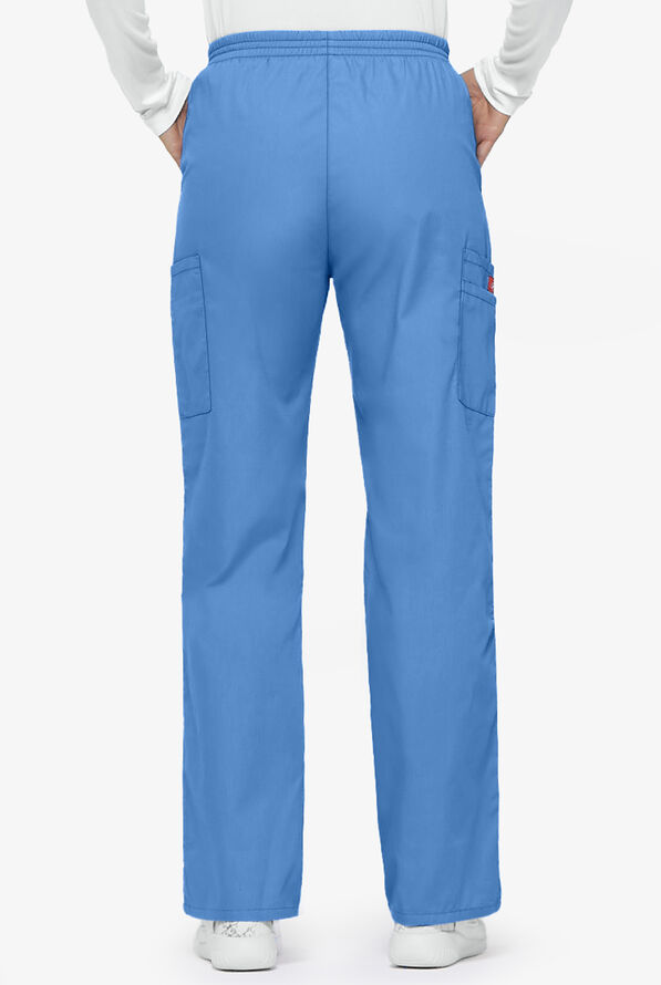 Dickies EDS Signature Women's 6-Pocket Classic Fit Pull-On Scrub Pants - Tall - Ceil Blue - 2