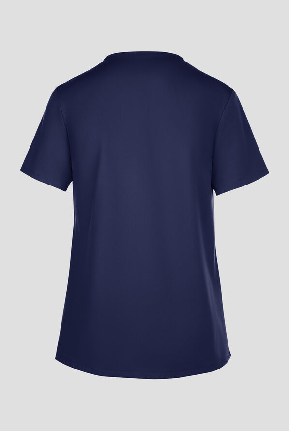 Cherokee Workwear Originals Ultra Women's 2-Pocket Snap Front V- Neck Scrub Top - Navy - 2