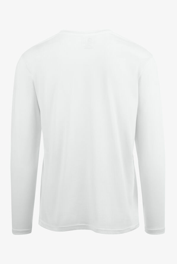 WonderWink Layers Men's Pre-Shrunk All Cotton Long Sleeve Knit Underscrub - White - 4