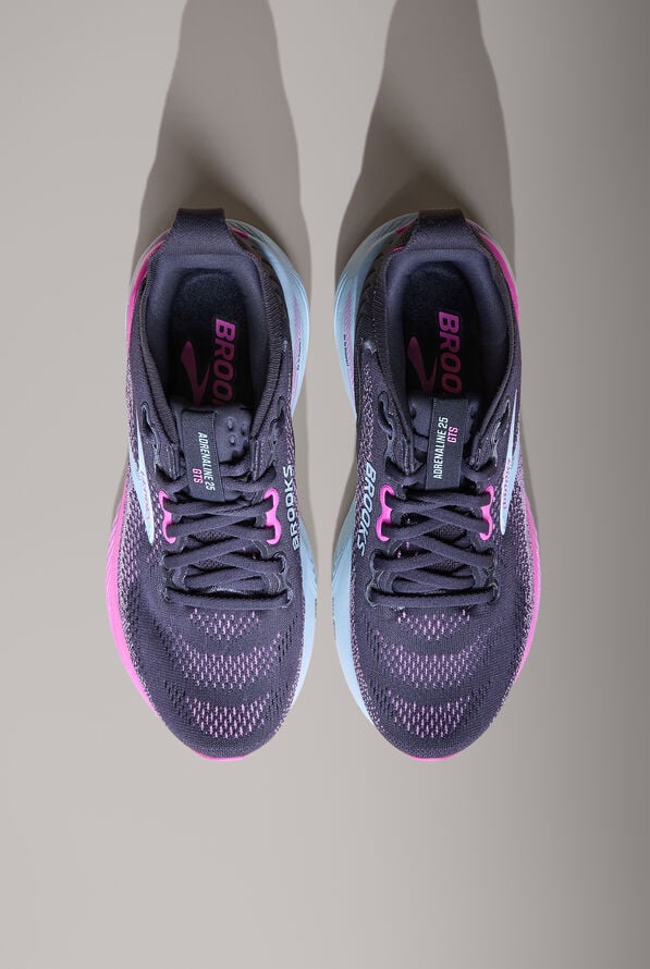 Brooks Women's Adrenaline GTS 25 Black/Cyber Pink/Iced Aqua Athletic Lace Up Shoes - null - 2