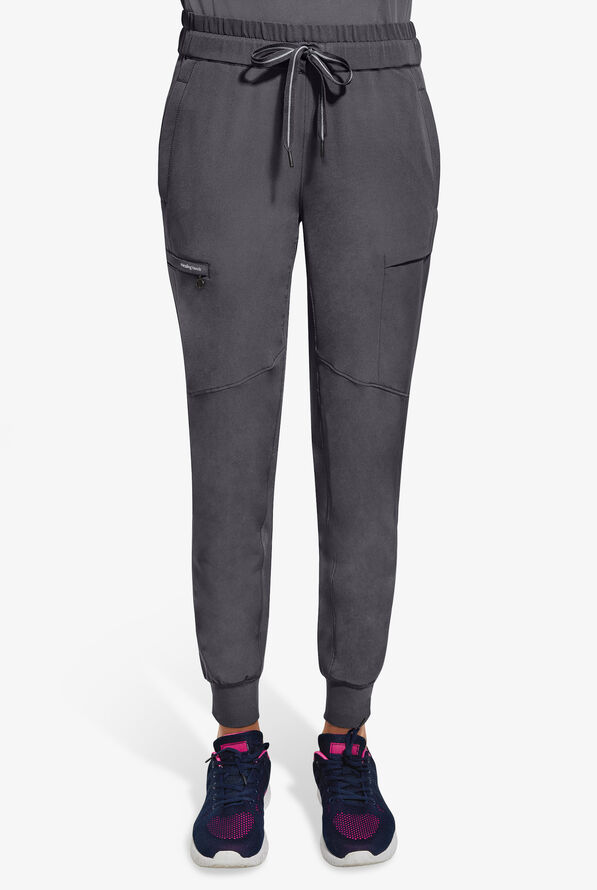 Healing Hands 360 Naya Women's 6-Pocket STRETCH Elastic Jogger Drawstring Scrub Pants - Pewter - 1