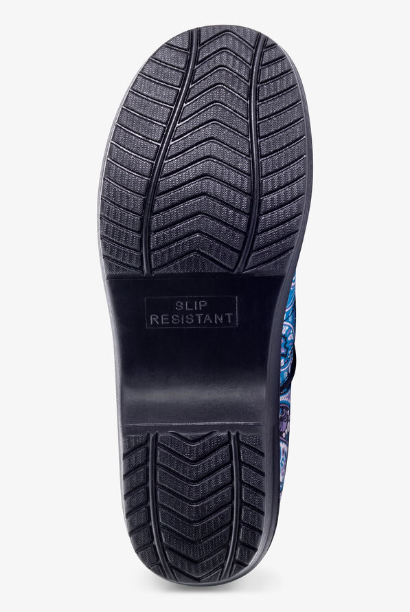 Savvy Women's Brandy Blue Purple Paisley Patent Leather Nursing Clogs - null - 6