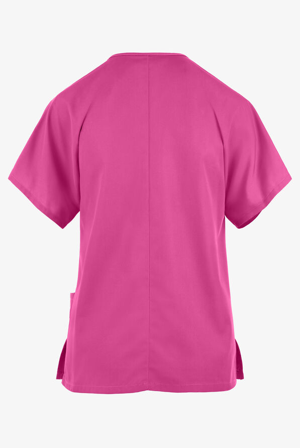 Blusa médica Cherokee Workwear con cuello en V y 3 bolsillos para mujer - Shocking Pink - 2