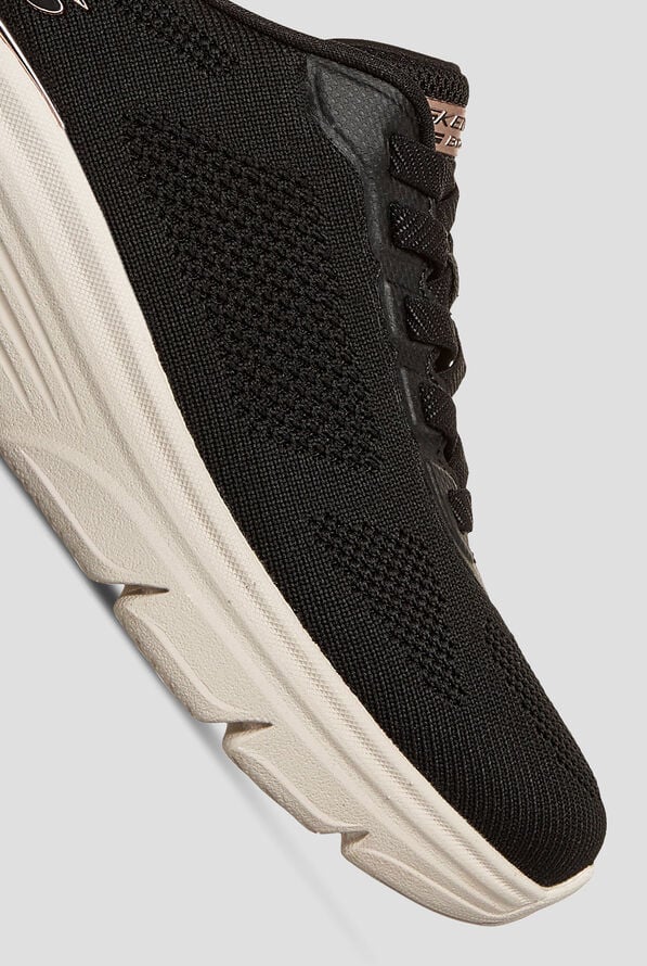 Skechers Bobs Arch Fit ELEV8 Black Women's Bungee Knit Sneaker - null - 3