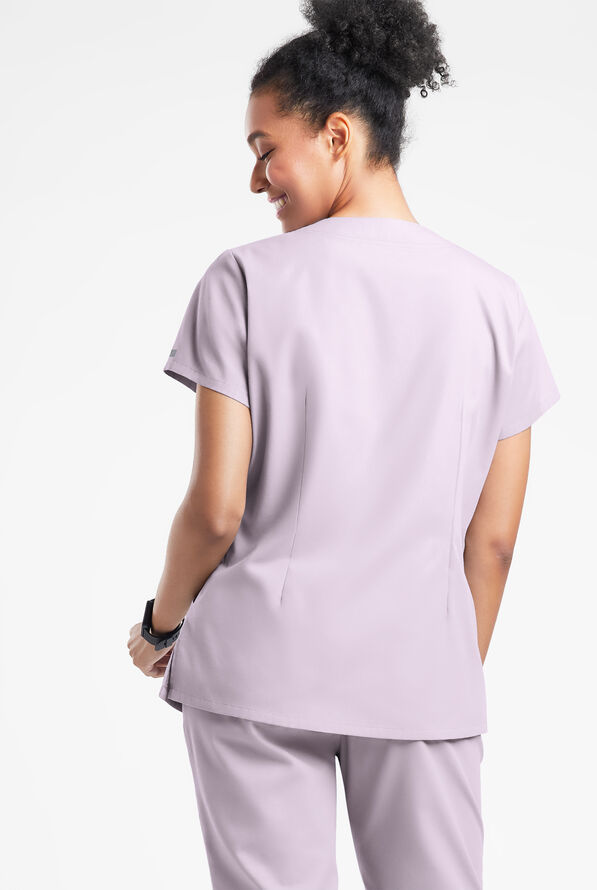 Butter-Soft Originals Women's 6-Pocket Scallop Neck Scrub Top - Orchid Petal - 3