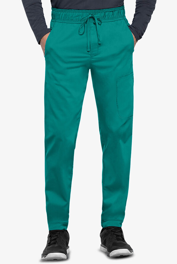 Cherokee Workwear Revolution Men's 5-Pocket STRETCH Jogger Scrub Pants - Teal - 1