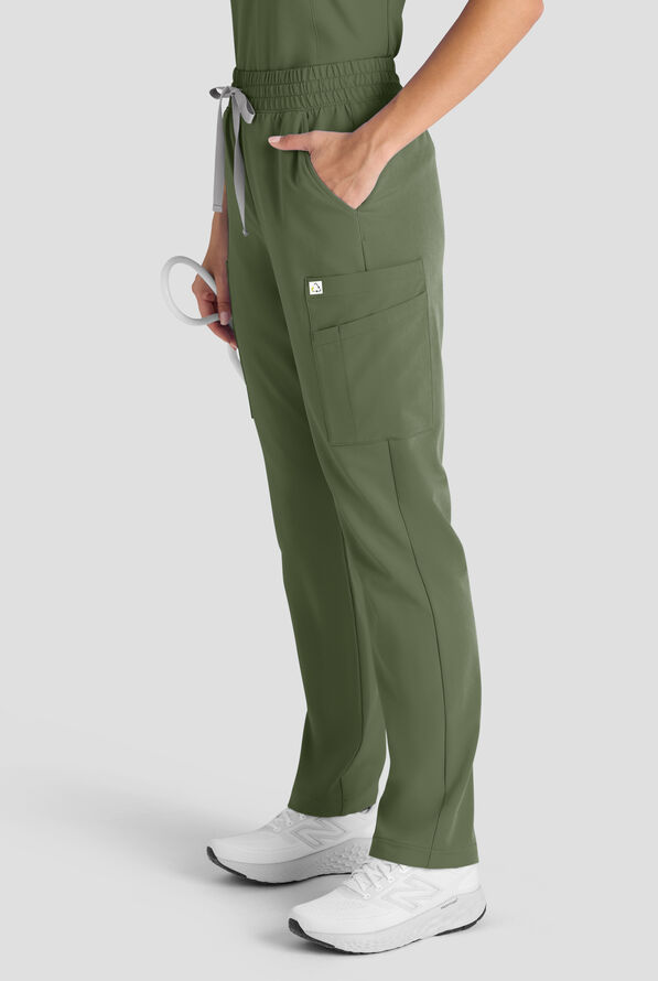 Pantal&oacute;n m&eacute;dico ReSurge Topaz con cord&oacute;n ajustable y 11 bolsillos para mujer - Light Olive - 4