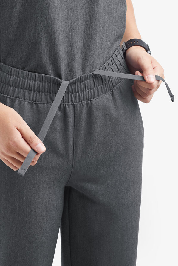 Pantalón médico MOVEMENT by Butter-Soft Mira con piernas anchas y 6 bolsillos para mujer - Charcoal Heather - 3