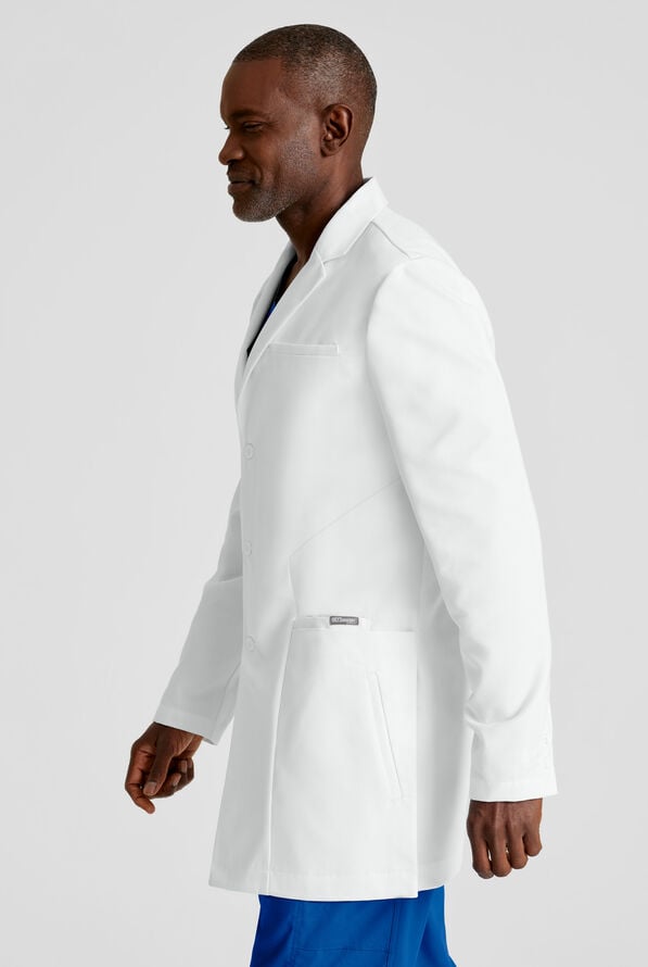 Grey's Anatomy by Barco Derek Men's  35" 6-Pocket Lab Coat - Long - White - 4