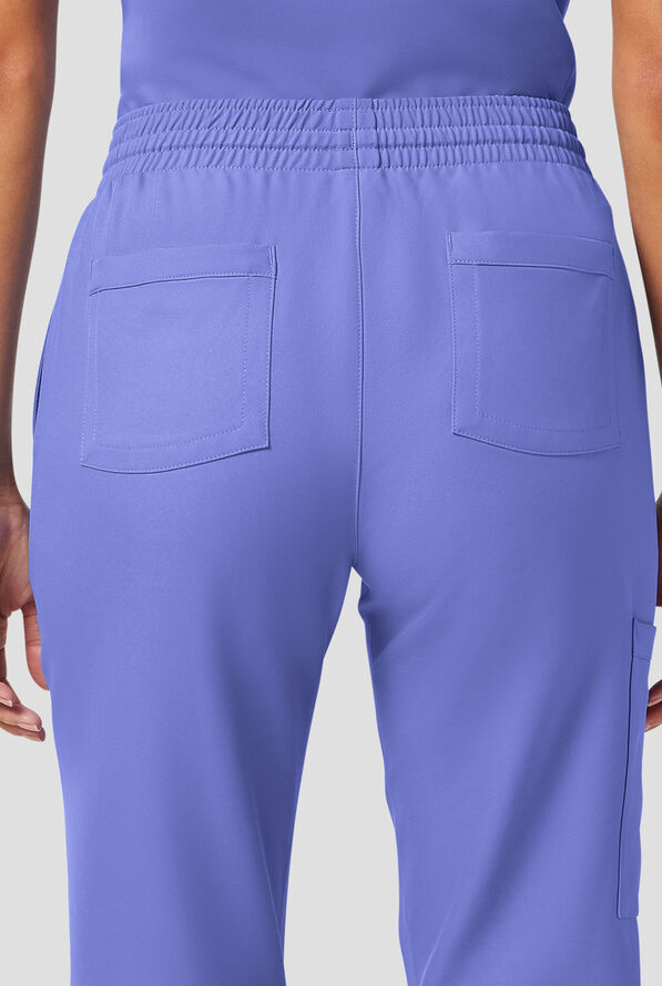Cherokee Workwear Originals Ultra Women's 5-Pocket Drawstring Jogger Scrub Pants - Ceil Blue - 4