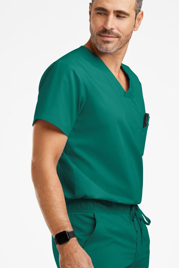 Butter-Soft Originals Men's 3-Pocket V-Neck Scrub Top - Hunter - 4