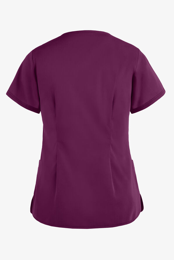 UA Best Buy Scrubs Women's 5-Pocket V-Neck Scrub Top - Wine - 3