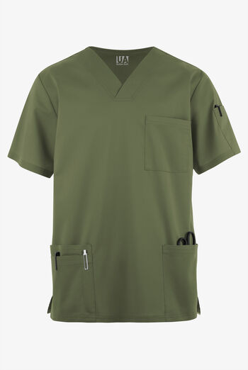 Camisa m&eacute;dica UA Butter-Soft STRETCH con cuello en V y 6 bolsillos para hombre