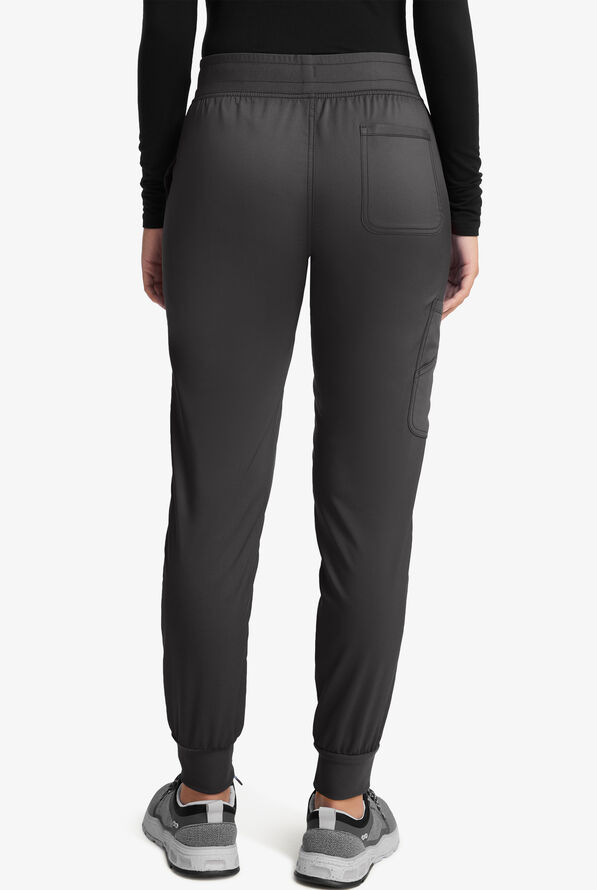 Cherokee Workwear Revolution Women's 5-Pocket STRETCH Cargo Jogger Scrub Pants - Pewter - 2