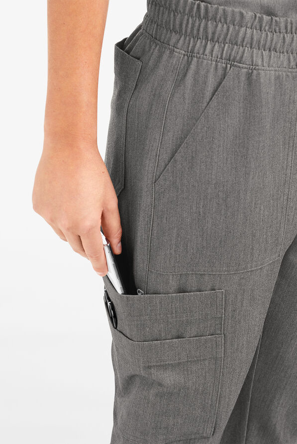Movement by Butter-Soft Cephei Women's 11-Pocket Jogger Scrub Pants - Graphite Heather - 2