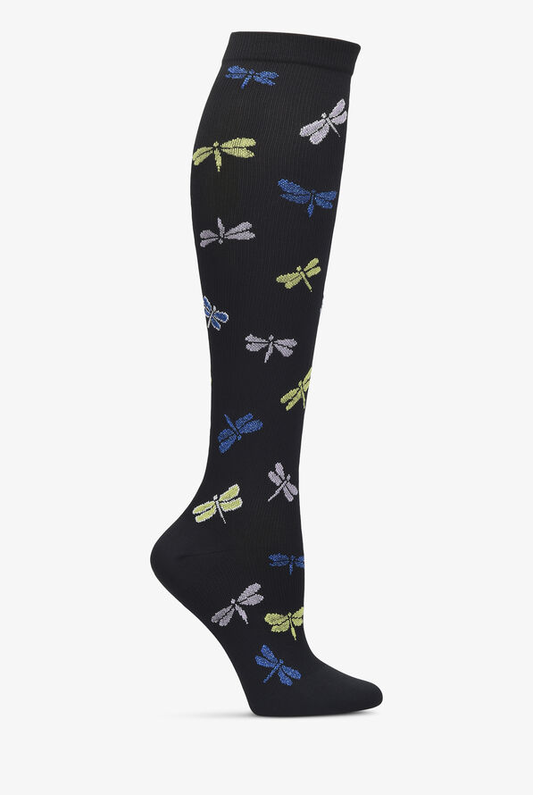 Nurse Mates Dragonfly Sparkle Women's 12-14 mmHg Light Compression Socks - null - 1