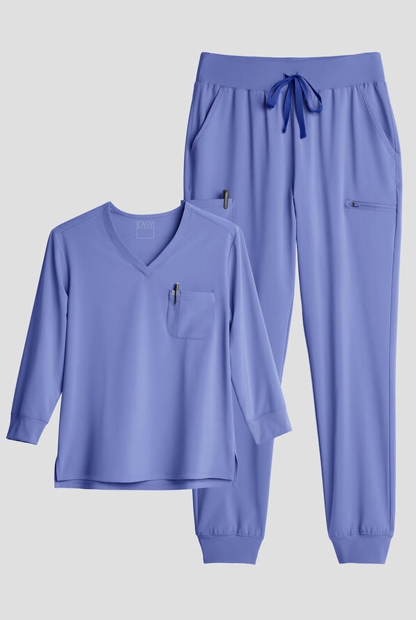 Easy STRETCH Women's Scrub Set - Ceil Blue - 1
