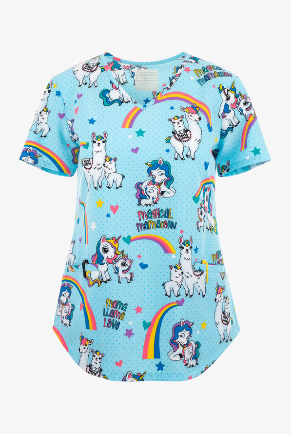 Cherokee Genuine Llamas and Unicorns Rainbow Mamas Women's 2Pocket