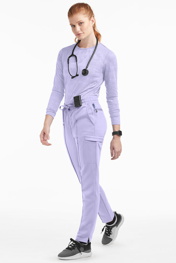 Movement by Butter-Soft Capricorn Women’s 7-Pocket Skinny Pintuck Scrub Pants - Grape Haze - 4