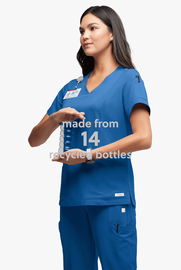 Blusa médica ReSurge Ruby con cuello en V y 5 bolsillos para mujer - Royal - 5